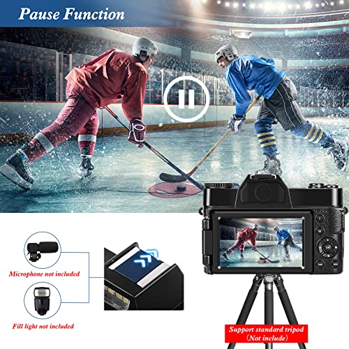 4K Digital Camera, 48MP Video Camera with 16X Digital Zoom, 1200mah Rechargeable Camera 3.0 inch Screen Compact Camera, Portable Camera for Boys, Girls, Beginners