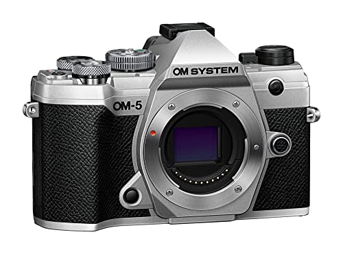 OM System OM-5 Silver Micro Four Thirds System Camera Outdoor Camera Weather Sealed Design 5-Axis Image Stabilization 50MP Handheld High Res Shot