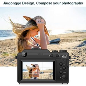 Vlogging Camera 4K 48MP Digital Cameras Autofocus Cameras for Photography with 18X Digital Zoom 4K Camera Point and Shoot Digital Cameras with 32GB Card