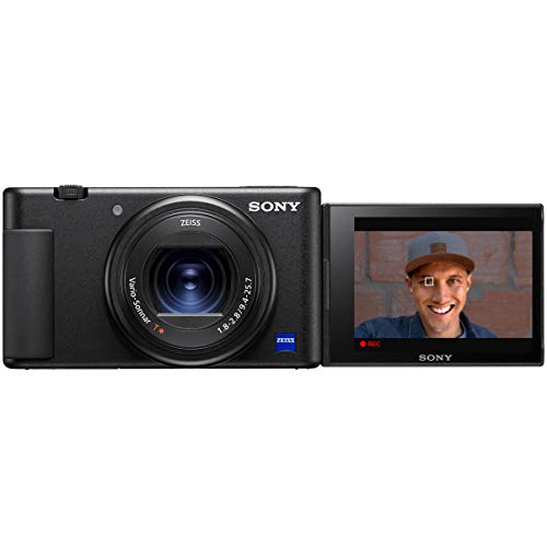 Sony ZV-1 Compact Digital 4K Camera Vlogger Creator's Kit ACCVC1 Includes GP-VPT2BT Shooting Grip with Wireless Remote Commander + 64GB Card DCZV1/B Bundle Deco Gear Case + LED Light and Accessories