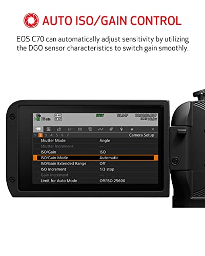 Canon EOS C70 Cinema Camera RF Mount - EF Lens Compatibility w/EF-EOS R 0.71x Adapter - 16+ Stops Dynamic Range - ND Filters - RAW Internal Recording - CMOS AF - Face Eye Detection, Subject Tracking