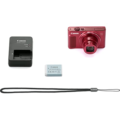 Canon PowerShot SX620 HS Digital Camera (Red) + SanDisk Extreme 32GB Memory Card, Extended Life Replacement Battery (1600mAh), Ultra Bright LED Light with Bracket & More (9pc Bundle)