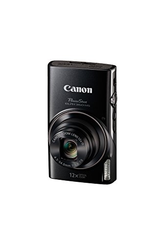 Canon PowerShot ELPH 360 HS Digital Camera + 64GB SD Memory Card (Black) (Renewed)