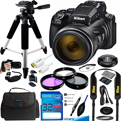 Nikon COOLPIX P1000 16.7 Digital Camera with 3.2" LCD, Black - Advanced Bundle (Renewed)