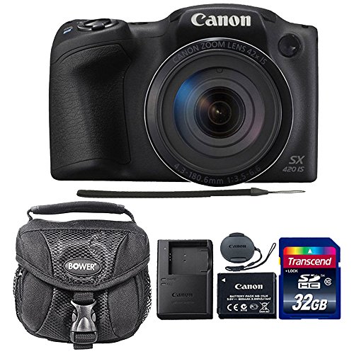 Canon PowerShot SX420 is 20.0MP Digital Camera (Black) + 32GB Memory Card + Camera Case (Renewed)