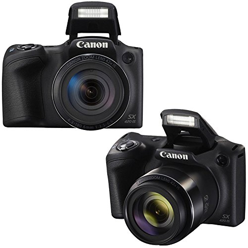 Canon PowerShot SX420 is 20.0MP Digital Camera (Black) + 32GB Memory Card + Camera Case (Renewed)