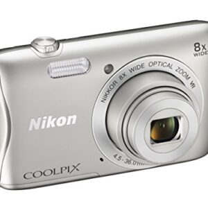 Nikon COOLPIX S3700 Digital Camera with 8x Optical Zoom and Built-In Wi-Fi (Silver)