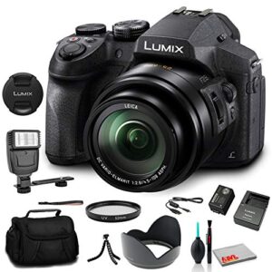 panasonic lumix dmc-fz300 digital camera (dmc-fz300k) – bundle – with digital flash + soft bag + 12 inch flexible tripod + cleaning set + 52mm uv filter