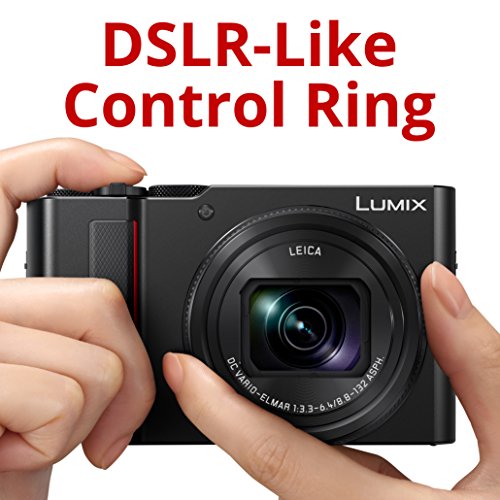 PANASONIC LUMIX ZS200 4K Digital Camera, DC-ZS200K, 20.1 Megapixel 1-Inch Sensor, 15X LEICA DC VARIO-ELMAR Lens, F3.3-6.4 Aperture, HYBRID O.I.S. Stabilization, 3-Inch LCD , DC-ZS200K (Black)