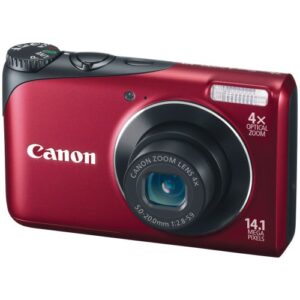 canon powershot a2200 14.1 mp digital camera with 4x optical zoom (red)