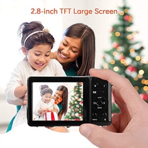 Digital Camera for Kids, HD Video Camera with 2.8" LCD Screen, Rechargeable Point and Shoot Camera, Compact Portable Cameras for Kids, Beginner, Students,Teens Gifts