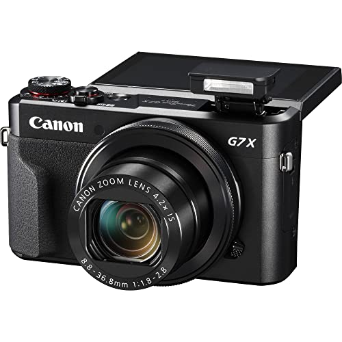 Camera PowerShot G7 X Mark II Digital Camera (Black) Bundle with SanDisk 64GB Memory Card, Full Size Tripod, High Speed Card Reader, Photo Kit (20 Items)