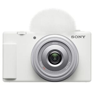 Sony ZV-1F Vlogging Camera, White with ACCVC1 Vlogger Accessory Kit