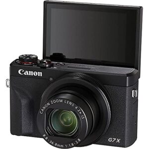 Canon PowerShot G7 X Mark III Digital Camera (Black) with Accessory Bundle - Includes: SanDisk Ultra 64GB SDXC Memory Card, Replacement Battery, Full Size Tripod, Carrying Case & More (Renewed)