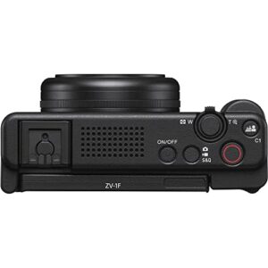 Sony ZV-1F Vlogging Camera (Black) (ZV1FB) + 2 x 64GB Card + 2 x NPBX1 Battery + Card Reader + Corel Photo Software + LED Light + Compact Mic + Case + Charger + More (Renewed)