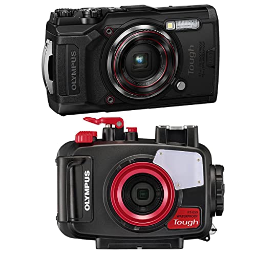 Olympus Tough TG-6 Digital Camera, Black PT-059 Underwater Housing for TG-6 Cameras, Waterproof to 147 Feet