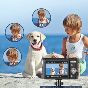 Kids Camera, Zostuic 48MP Digital Camera Autofocus with 32 GB Card FHD 1080P Vlogging Camera 16X Zoom, Compact Portable Mini Toys Cameras Gift for 4-15 Year Old Kids Children Teen Student Girls Boys