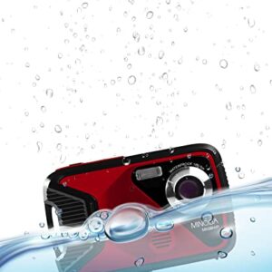 Minolta MN30WP 21 MP / 1080P HD Waterproof Digital Camera (Red)