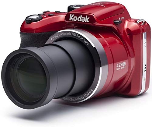 KODAK PIXPRO AZ421 Astro Zoom 16MP Digital Camera with 42x Optical Zoom (Red) Bundle with 32GB SD Memory Card and Accessory Bundle (3 Items)