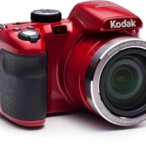 KODAK PIXPRO AZ421 Astro Zoom 16MP Digital Camera with 42x Optical Zoom (Red) Bundle with 32GB SD Memory Card and Accessory Bundle (3 Items)