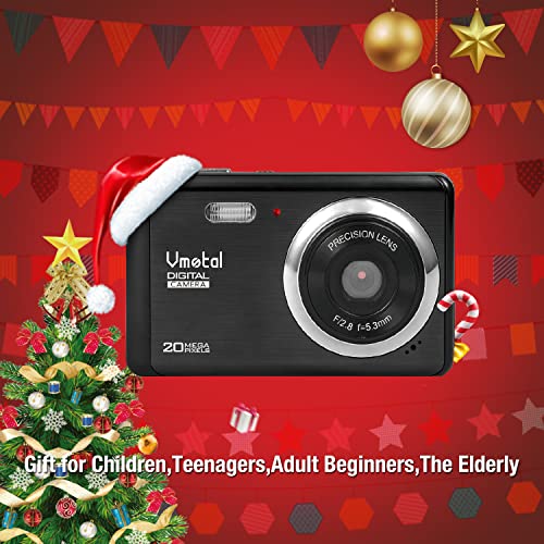 Digital Camera for Teens Camera, 20MP Digital Camera FHD 1080P Rechargeable Compact Point and Shoot Camera Vlogging Camera YouTube for Teens Students Boys Girls Seniors (Black)