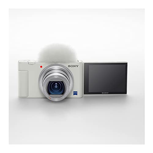 Sony ZV-1 Camera for Content Creators and Vloggers (White) Bundle with NP-BX1 Battery with Charger and 64GB Canvas Go Plus 170MB/s SD Card (3 Items)