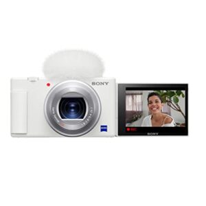 Sony ZV-1 Camera for Content Creators and Vloggers (White) Bundle with NP-BX1 Battery with Charger and 64GB Canvas Go Plus 170MB/s SD Card (3 Items)