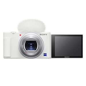 Sony ZV-1 Camera for Content Creators and Vloggers (White) Bundle with NP-BX1 Battery with Charger and 64GB Canvas Go Plus 170MB/s SD Card (3 Items)