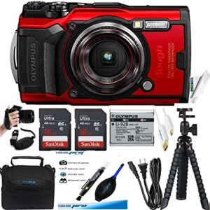 Olympus Tough TG-6 Waterproof Camera, RED - Expo Premium Accessories Bundle