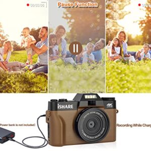 Digital Camera for Photography,Vlogging Camera for YouTube with WiFi 180° Flip Screen,16X Digital Zoom,Digital Camera for Kids and Adults with One Batteries,Wide-Angle Lens and 32GB Micro Card