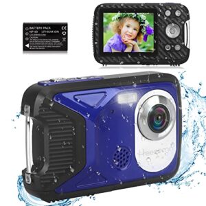 waterproof digital camera,1080p 21mp hd digital camera with 2.8″ lcd screen,rechargeable point and shoot camera,compact portable digital camera for kids students,teens,beginner with 8x digital zoom