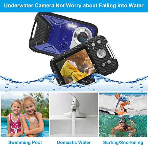 Waterproof Digital Camera,1080P 21MP HD Digital Camera with 2.8" LCD Screen,Rechargeable Point and Shoot Camera,Compact Portable Digital Camera for Kids Students,Teens,Beginner with 8X Digital Zoom