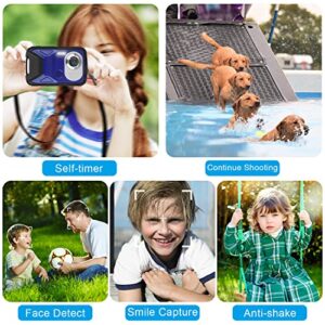 Waterproof Digital Camera,1080P 21MP HD Digital Camera with 2.8" LCD Screen,Rechargeable Point and Shoot Camera,Compact Portable Digital Camera for Kids Students,Teens,Beginner with 8X Digital Zoom