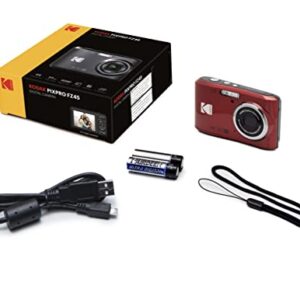 Kodak PIXPRO FZ45 Digital Camera + Black Point & Shoot Camera Case + Transcend 64GB SD Memory Card + Tri-fold Memory Card Wallet + Hi-Speed SD USB Card Reader + More! (Red)