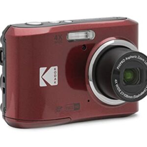 Kodak PIXPRO FZ45 Digital Camera + Black Point & Shoot Camera Case + Transcend 64GB SD Memory Card + Tri-fold Memory Card Wallet + Hi-Speed SD USB Card Reader + More! (Red)