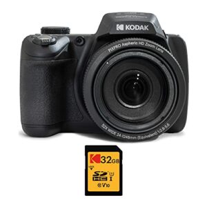 kodak pixpro az528 16mp astro zoom digital camera with 52x zoom and 3-inch lcd display (black) bundle with 32gb class 10 uhs-i u1 sdhc memory card (2 items)