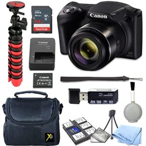 Canon PowerShot SX420 is Digital Camera (Black) with 64GB SD Memory Card + Accessory Bundle Rtech Cloth (CANSX420w64) (Renewed)