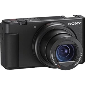 Sony ZV-1 Digital Camera (Black) (DCZV1/B) + 64GB Card + Corel Photo Software + NP-BX1 Battery + Card Reader + LED Light + HDMI Cable + Deluxe Soft Bag + Charger + Flex Tripod + More