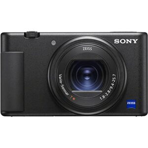 Sony ZV-1 Digital Camera (Black) (DCZV1/B) + 64GB Card + Corel Photo Software + NP-BX1 Battery + Card Reader + LED Light + HDMI Cable + Deluxe Soft Bag + Charger + Flex Tripod + More