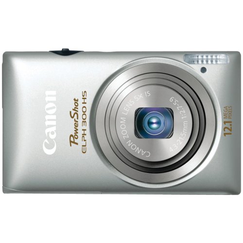 Canon PowerShot ELPH 300 HS 12.1 MP CMOS Digital Camera with Full 1080p HD Video (Silver)