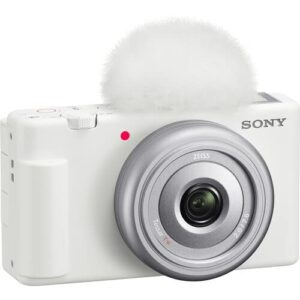 Sony ZV-1F Vlogging Camera (White) Bundle with Flexible Tripod & 64GB SD Card & More