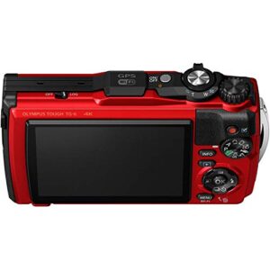 Olympus Tough TG-6 Digital Camera (Red) with Deluxe Accessory Bundle – Includes: 32gb SD Card, Floating Strap, Gripster Spider Tripod, Case + Much More