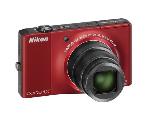 Nikon Coolpix S8000 14.2 MP Digital Camera with 10x Optical Vibration Reduction (VR) Zoom and 3.0-Inch LCD (Red)