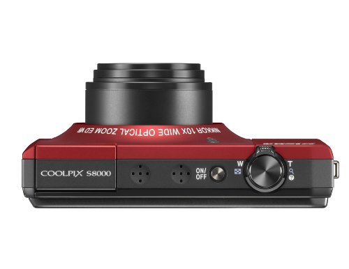 Nikon Coolpix S8000 14.2 MP Digital Camera with 10x Optical Vibration Reduction (VR) Zoom and 3.0-Inch LCD (Red)