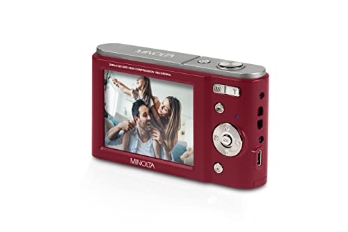 Minolta MND20 44 MP / 2.7K Ultra HD Digital Camera (Red)