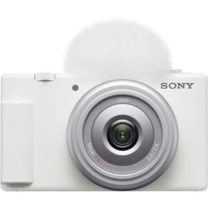 Sony ZV-1F Vlogging Camera (White) with Advanced Accessory and Travel Bundle
