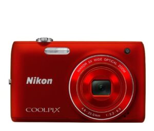 nikon coolpix s4100 14 mp digital camera with 5x nikkor wide-angle optical zoom lens and 3-inch touch-panel lcd (red)