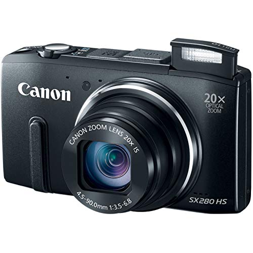 Canon PowerShot SX280 12.1MP Digital Camera with 20x Optical Image Stabilized Zoom with 3-Inch LCD (Black) (OLD MODEL) (Renewed)
