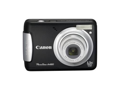 Canon PowerShot A480 10 MP Digital Camera with 3.3x Optical Zoom and 2.5-inch LCD (Black)