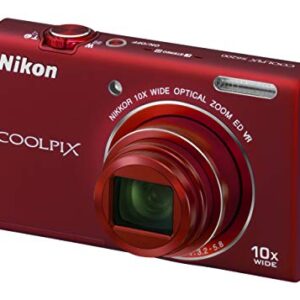 Nikon COOLPIX S6200 16 MP Digital Camera with 10x Optical Zoom NIKKOR ED Glass Lens and HD 720p Video (Red)